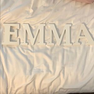 ‘Emma’ letters for bedroom
